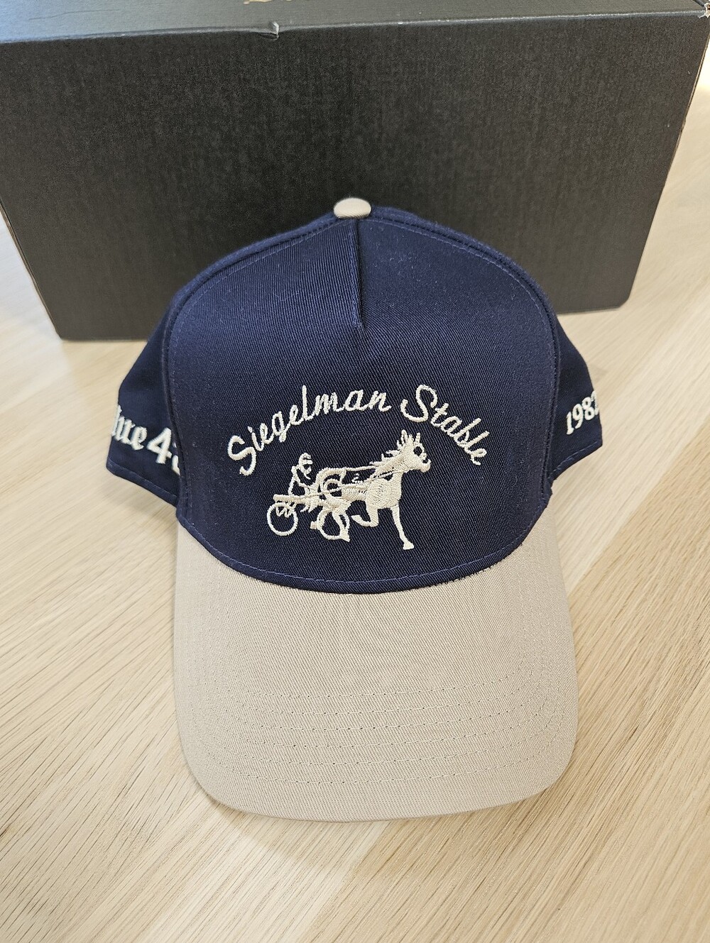 Siegelman Stable Blue 42  Embroidered Two-Tone Cap Limited - Navy Blue & Khaki
